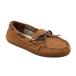 Cat & Jack Lionel Moccasin Slippers - Dark Chestnut Brown Size 2 NEW